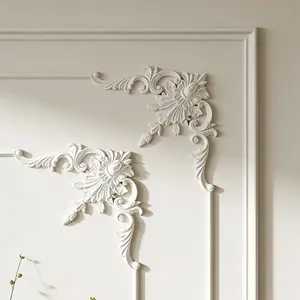 2pcs French Vintage PU Corner Molds, Wall and Ceiling Decorations, Retro Style, Durable Material, Easy Installation, Vintage Handcrafted