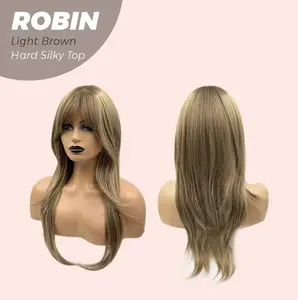 JBEXTENSION 22 Inches Scalpiana Wolf Cut 3.5X4 Hard Silky Top Natural Scalp Effect Wig ROBIN