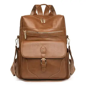 Laptop Backpack for Women,Travel Leather Backpack Nurse Teacher Carry on Backpack Computer Bag,Professional Water-Resistant Business Work Casual Daypack