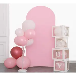 Pink 6FT Spandex Arch Backdrop Cover, Included Components for Wedding, Party Celebration Decoration