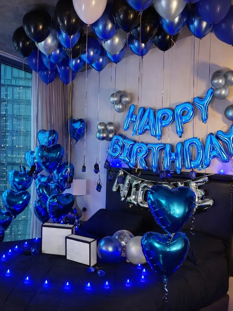 Metallic Happy Birthday Balloon Kit, Letter Foil Balloons + Metallic Latex Balloons, Birthday Party Decor Set for Home Celebration, Photo Booth Backdrop, Easy DIY Party Supplies (53pcs)