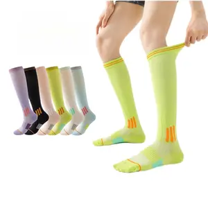 Women's Tall Cotton Compression Socks Breathable Nylon Fabric Wide Calf Anti-Slip Design Ideal for Sports and Travel Fashion Womenswear