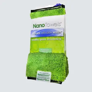 Nano Towels Eco Fabric Cleans Virtually Any Surface w/only Water. No More Paper Towels & Toxic Chemicals 4-Pack 8x8" Mirrors Wipe Steel Glass Cleaning