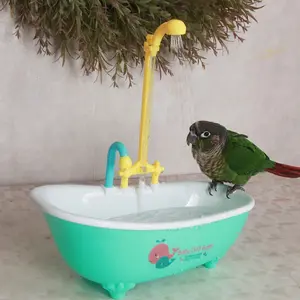 Parrot Automatic IntelligentBath Bird Shower Bathtub Blue AccessoriesHousehold Plastic parakeet supplies Accessory Bird Cage