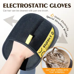 Pet Hair Removal Gloves, Electrostatic Pet Hair Remover, Reusable Cat&Dog Hair Remover for Couch, Furniture, Carpet, Car Seat, Pet Grooming Gloves,pet hair removal tool