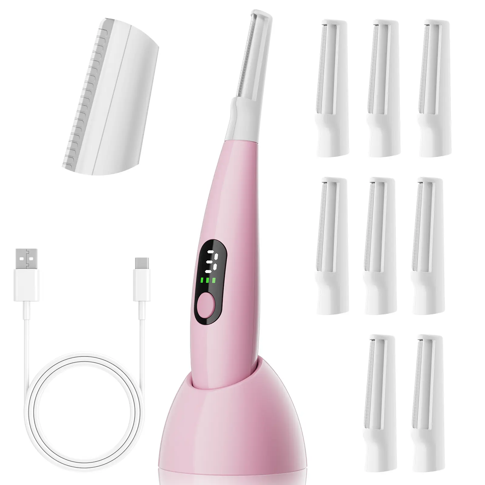 Sonic Dermaplane Razor for Women Face,Women’S Facial Exfoliation & Peach Fuzz Hair Removal System,Anti-Aging–3 Speeds–8 Dermaplaning Blades–Rechargeable,Sonic Dermaplaning Tool