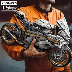 1:5 Scale Large Size Motorcycle Building Set, 2000 Pcs Racing Car Model Kit, Realistic Design, Perfect Gift for Enthusiasts & Adults, Motorcycle Lovers