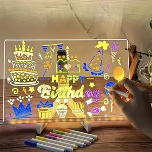 Four Seasons Seven Color LED Display Board, Includes 7 Free Colored Pens, USB Powered, Perfect Christmas or New Year Gift