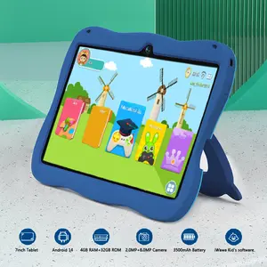 Kids’ tablet, 7-inch Android tablet, 4 GB RAM, 32 GB storage, expandable up to 512 GB, eye-protection screen, 5G wireless network, dual cameras, parental control app, includes a silicone protective case, Halloween gift, New Year gift, Christmas gift