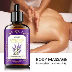 【Ten pack at a better price】ROZINO Lavender Essential Oil 100ml Pure Aroma for Diffusion Topical Use Skin Hair Relaxation Natural Aromatherapy