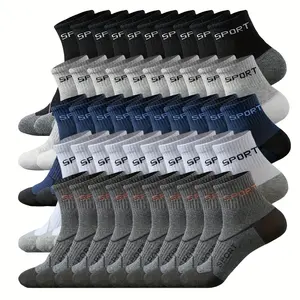 Men's Sporty Mid-Calf Polyester Knit Socks, 1-Size Solid Color 25-Pair Pack, Hand Washable for Athletic Use, Sporty Socks