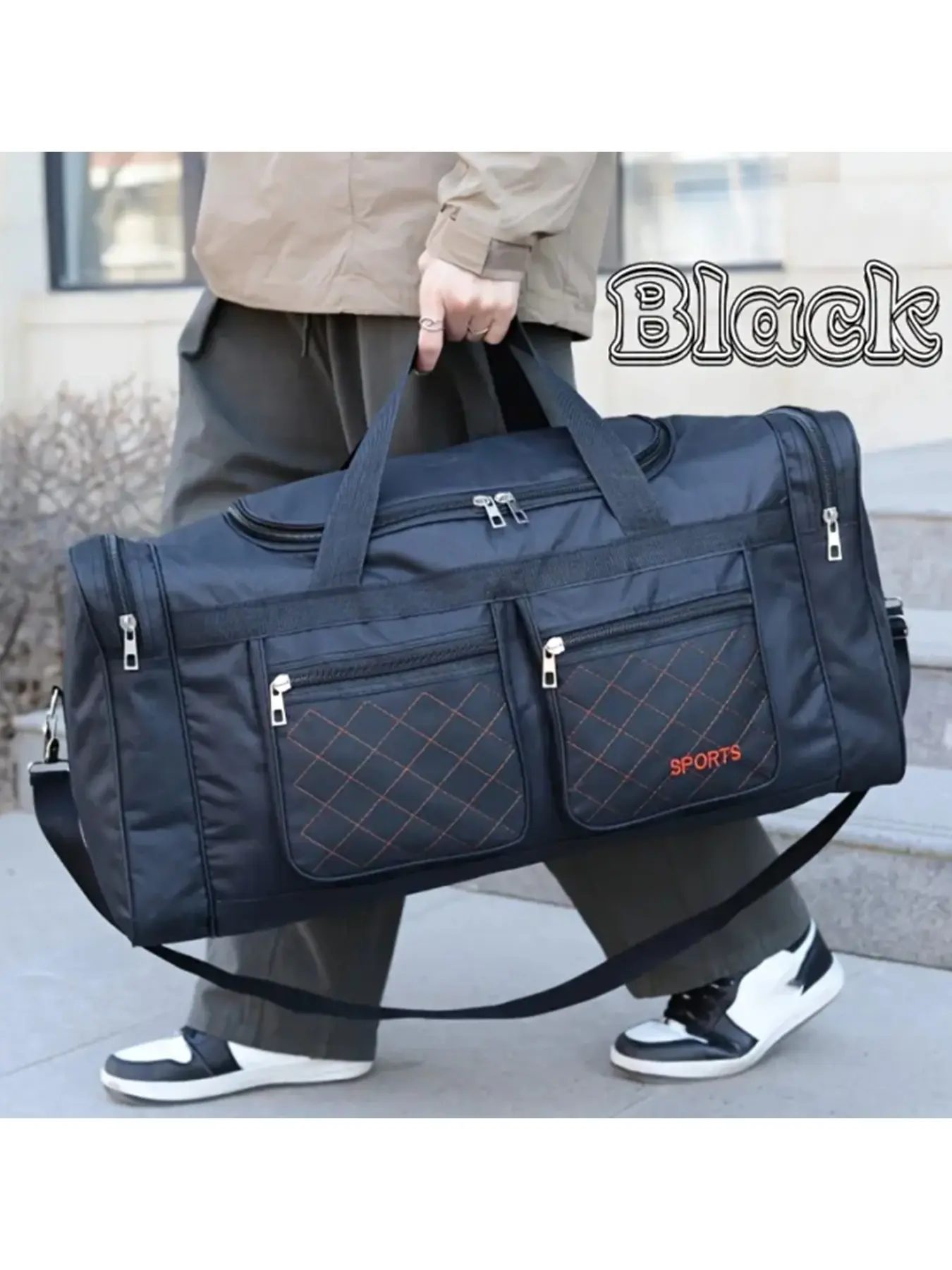 Foldable Multi-Pocket Sports Luggage Bag, Extra Large Capacity Moving Bag, Casual Style, Travel Duffel, Multi Compartment Duffle, Ideal for Travel and Storage, Travel Duffle Bag, Travel Bags