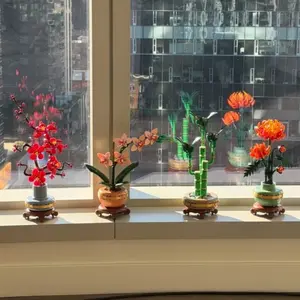 Flowers and Plants 10368 10369 10344 10343 Creative Building Blocks Sets Compatible With Legoed Particles Suitable For Christmas Gifts