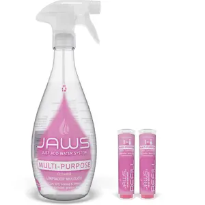 JAWS Multi-Purpose Cleaner Kit - 25 oz Refillable Bottle with 2 Lavender Scented Refills for Bathrooms Kitchens Floors & More -EPA Safer Choice-certified