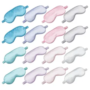 16Pcs Silk Sleep Mask Eye Coverings for Sleeping Smooth Soft Eye Covers Mask About (7.87 x 3.62 Inch) - Home Improvement.