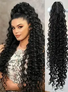 26 Inch Medium Length Coily Wave Wig, Elastic Hair Replacement System, Easy Wear & Lightweight Design, Natural Look for Women, Synthetic Curly Wigs