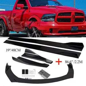 Black Front Bumper Lip Spoiler Splitter Kits Side Skirts for Dodge Ram 1500 US