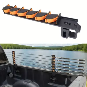 Fishing Rod Holder, Fishing Gear for Boat & Pickup Truck Tailgate Bed, 6-Pole Capacity with EVA Foam Protection, Aluminum Clamp-On Design for Truck Bed fathersdaygift fathersdaygift