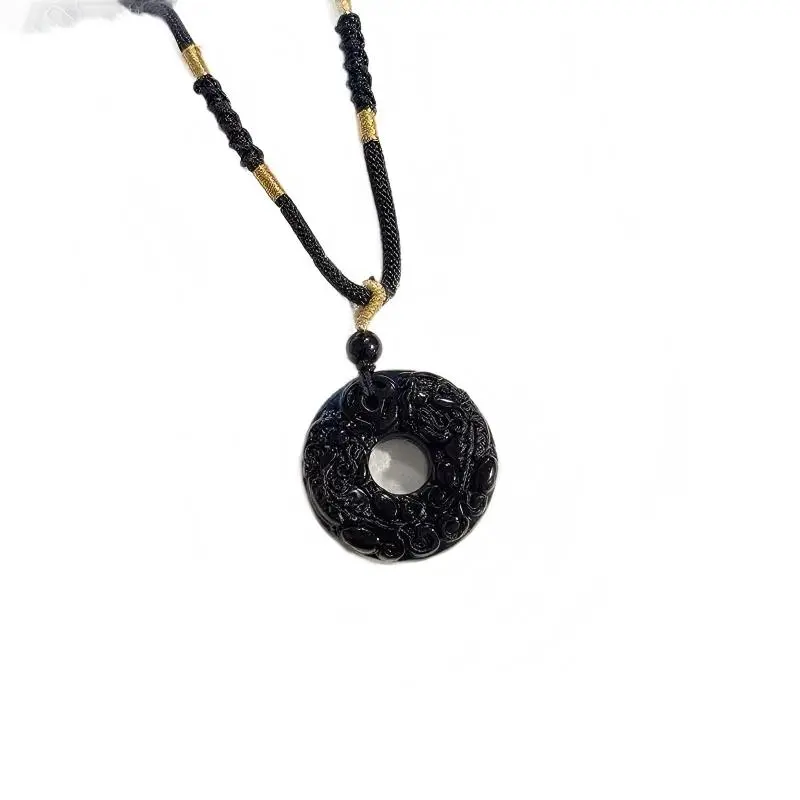 Obsidian Pixiu Safety Buckle Pendant | Attract Wealth and Treasure | Peace and Health | Ward Off Evil and Protect the Home | Career and Good Fortune