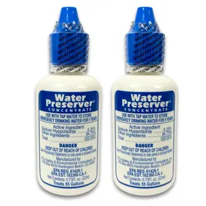 2-Pack Compact Small Size Long-Lasting Water Preserver – Emergency Storage Solution with 5-Year Purification Capability That Purifies Water