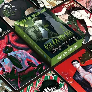 55 Pcs/Set Korean Manhwa Under The Green Light Lomo Card Green Engraved Postcard Photo Cards Fans Collection Photocards Gift