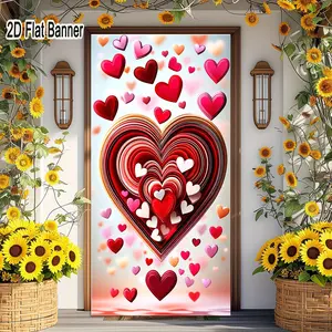 2D flat banner, 1pc3D Layered Heart Paper Decor - Red & Pink Hearts Backdrop for Romantic Festive Events, DIY Craft Decorations for Valentine's Day, Wedding, Partygalentines party decor, valentine day decor, decorations for valentines day