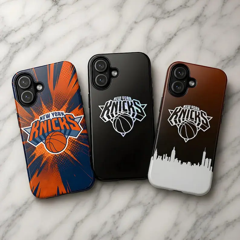 New York Knicks Phone Case NBA Basketball Team Cover for iPhone17 ProMax /16/15/14/13/12/11 Plus for Samsung phones, suitable for both men and women,  Perfect Gift for Women Men.A gift for the fans