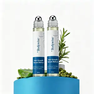 2xBe Bodywise Advanced Hair Density Roll-On Serum 25 ml | 5% Saw Palmetto, 3% Rosemary, 1% Caffeine Herbasome & 3% Fenugreek | Scalp Serum for Reduced Hair Fall | Men & Women
