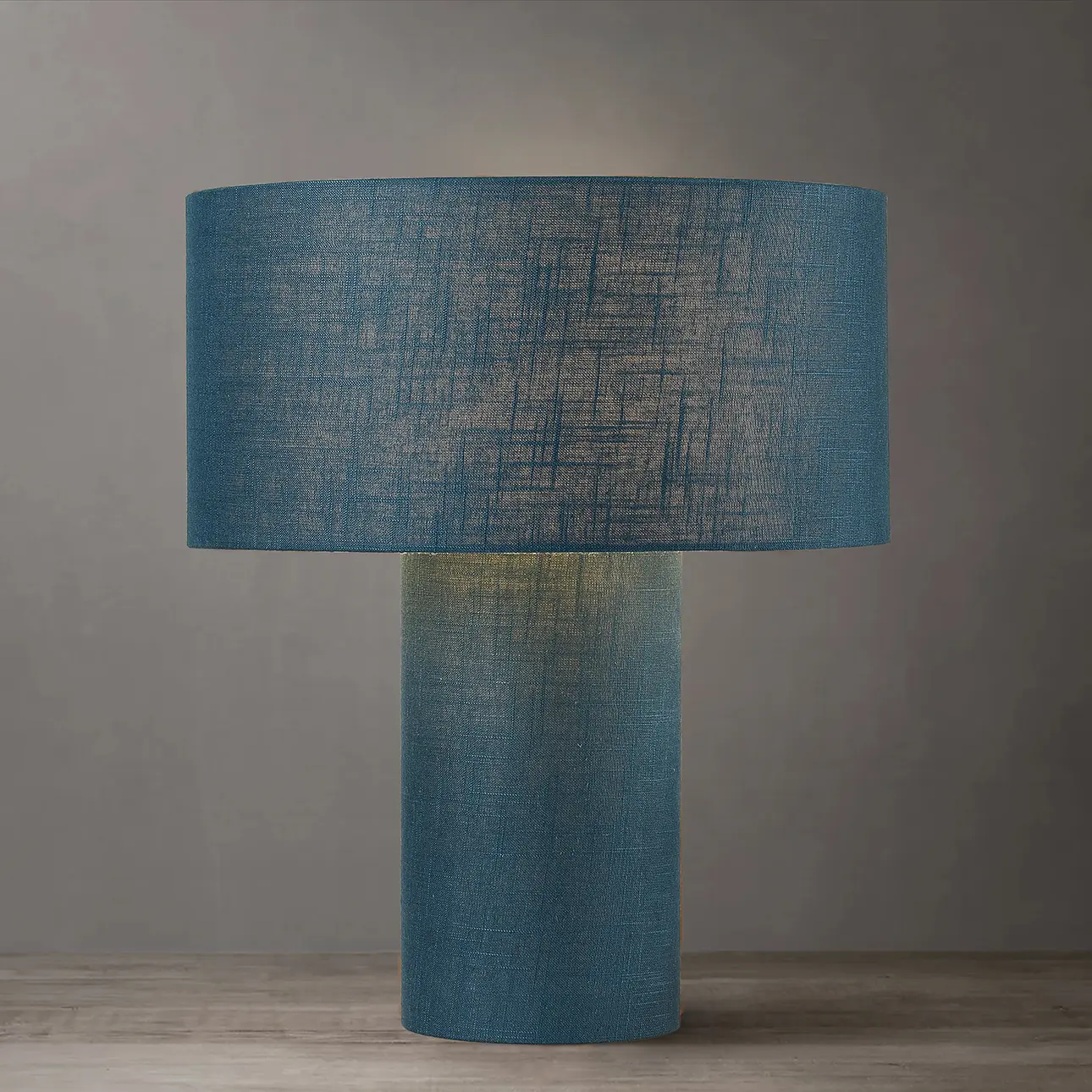 Moonlight Table Lamp - Sky Blue Linen Shade, Dimmer Switch