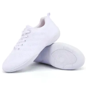 Cheerleading Shoes for Women & Girls - Breathable Sneakers with Anti-Slip Rubber Sole Lightweight Cushioned Support Dance Shoes White