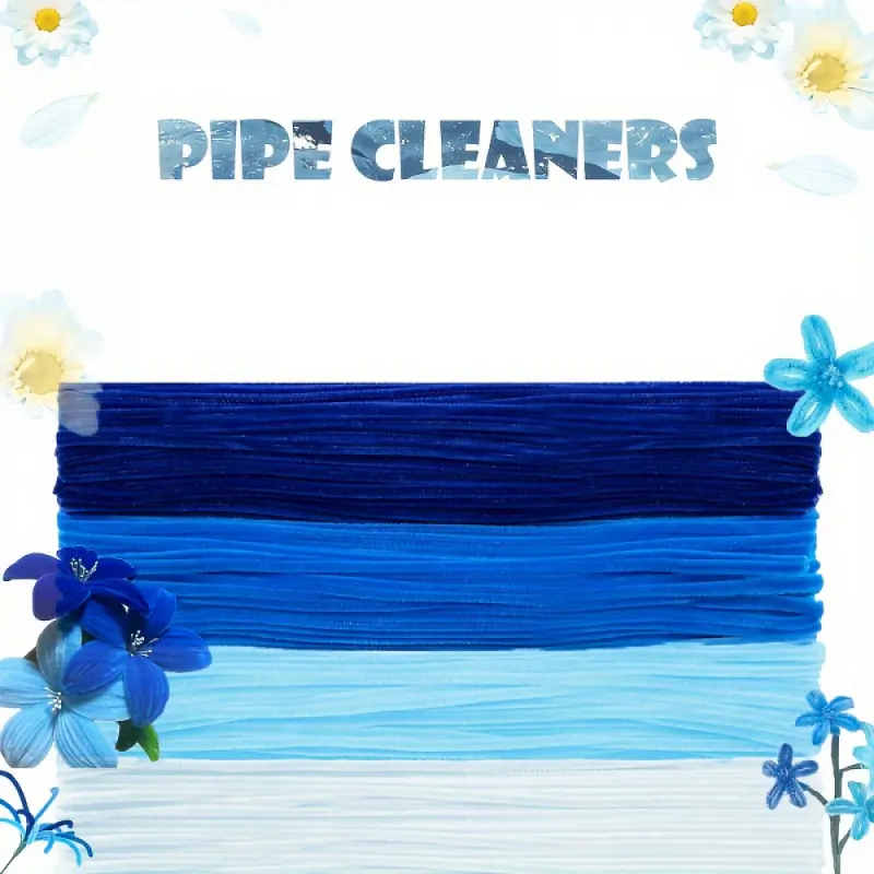 400 blue-colored twist sticks, cost-effective DIY craft materials, Craft Supplies, Handcraft, Handmade Crafts, soft and moldable, with endless creative possibilities, suitable for making cute shapes like flowers, the first choice for craft enthusiasts
