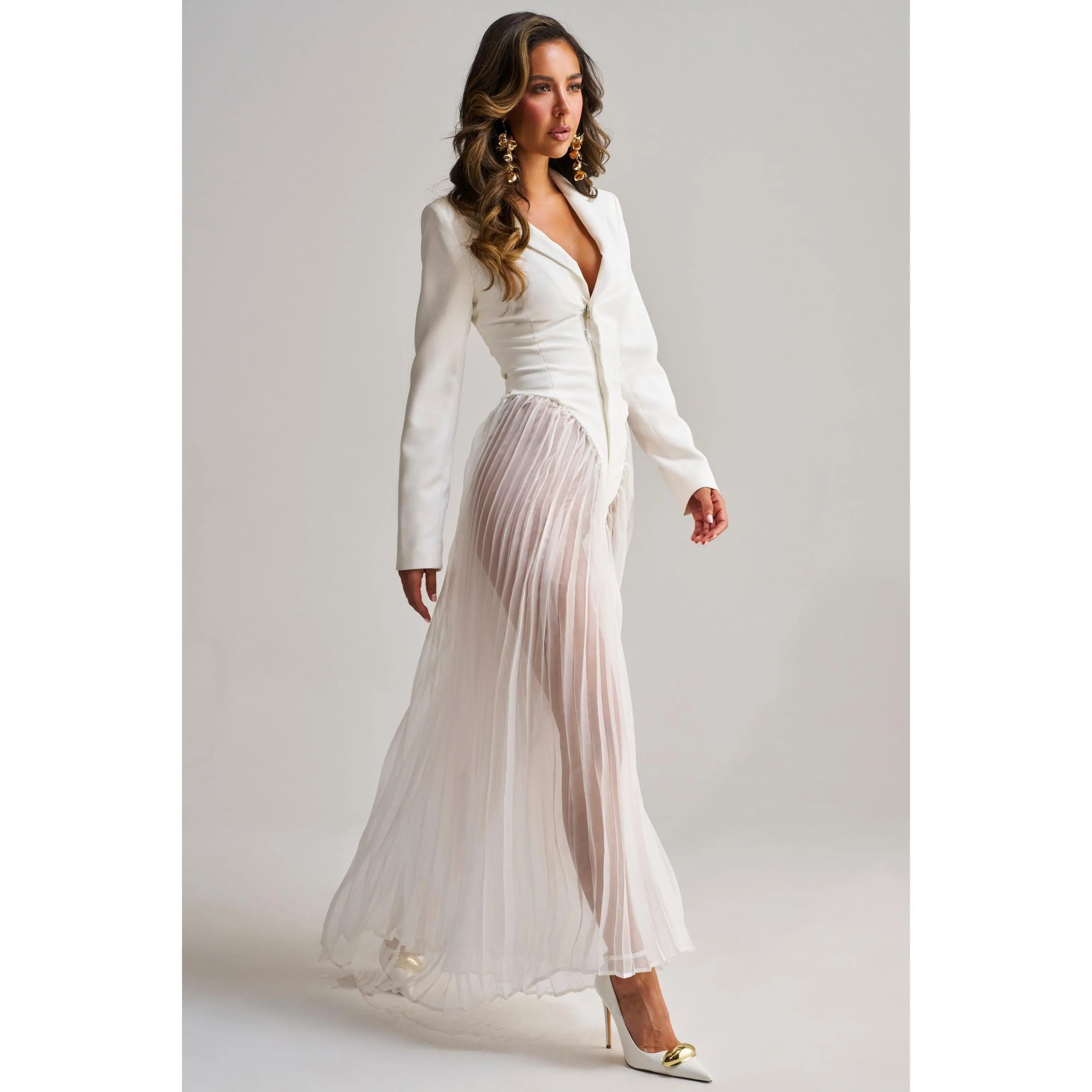 ICON BEHAVIOR PLEATED BLAZER JUMPSUIT
