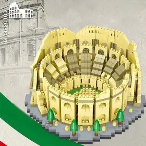 Roman Colosseum Building Blocks, 1545pcs/set 3D Puzzle Creative Educational Building Blocks, Home Decoration Model Ornament Stem Building Block