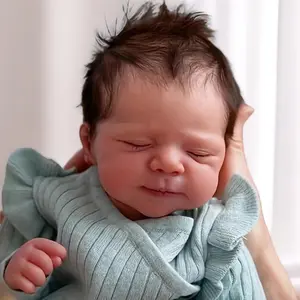 Complete Baby Doll Set, Soft Touch Fabric Body Newborn Doll with 3D Handcrafted Realistic Skin, Lifelike Details, Perfect Gift for Christmas or Birthday