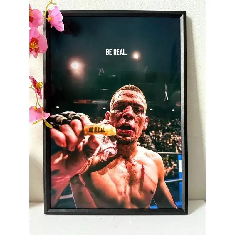 Nate Diaz UFC Fighter MMA Poster 12x18 Inches High Quality Print Unframed Wall Art for Home Decor & Room Ornaments Border Decoration Artistic Photo 8X12In (20X30Cm) wall decor posters challengers movie poster fine line poster spore prints evo poster
