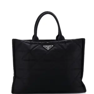 Pre-owned PRADA Nylon Tote Bags REBAG Open Shopping Tote Quilted Re Large by Rebag
