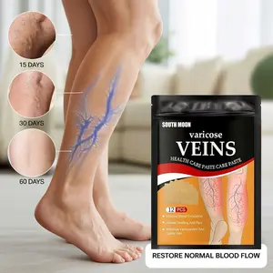 Varicose Vein Care -12pcs, Leg Pain Relief Patch for Varicose Veins, Blood Clots, Protrusion Cold Compress Venous Health, Herbal Skin Care for Legs & Feet