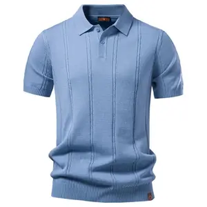 Kyn Apparel Old Money Golf Polo Shirt Men's Stripe Cool Silk Fabric Short Sleeve Icy Touch Breathable Casual Outdoor Summer Top