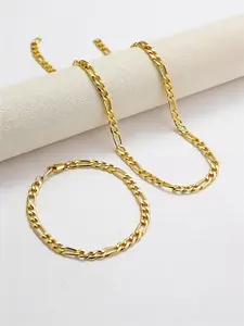 Necklace Bracelet Set, Minimalist Unisex Jewelry, Durable Non-Fading, Perfect for Daily Wear, Parties, Gifts