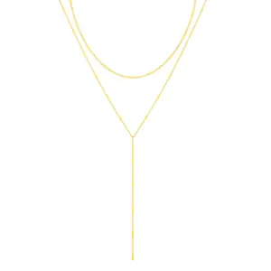Moodear Long  Necklace for Women Layered Lariat Dainty Drop Trendy Simple Non Tarnish Chain Statement Y-Shaped Jewelry Gift Wedding for Christmas 2024 Ornament