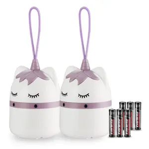 #SpringGlowUp WORKPRO 2-Pack Kids Camping Lanterns with RGB Lights, Battery Powered with Lanyard, Fun Night Light Gifts for Kids