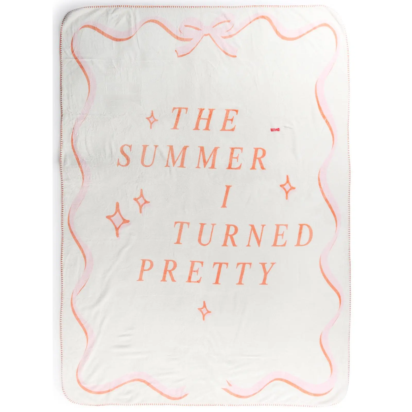 Jay Franco The Summer I Turned Pretty Plush Texture Microfibre Throw Blanket - 50x70 in, Decorative Bedding, Modern Whimsical Bedroom Decor, Playful Hue, All-Season Cosy Travel-Ready, Fade-Resistant Machine Washable