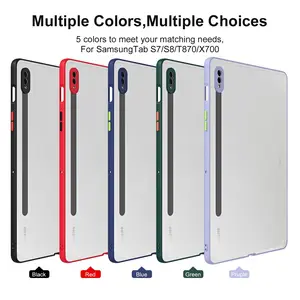 Anti-Drop Tablet Protective Case for Samsung Galaxy Tab S7 S8 11 Inch, Shockproof Cover for Tab S7+ S8+ 12.4 Inch, Matte Transparent Shell, Accessories, Protection