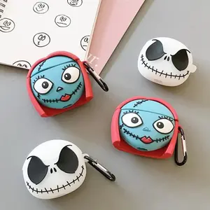 1 piece of luminous skull headphone case,Cute wireless Bluetooth earphone case, drop resistant, durable and stylish accessory, Earphone Protective Cover, suitable for AirPods pro3/1/2/3/4/pro/pro2(Different models may have different shapes)