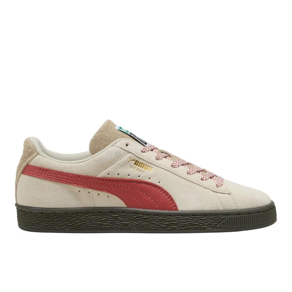 PUMA Mens Suede Fuzzy Lace Up Sneakers Shoes Casual - White