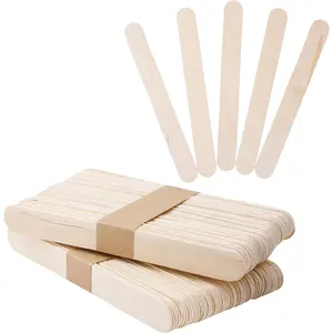 Mandala Crafts 6 Inch Jumbo Wooden Popsicle Sticks for Crafts - Craft Wood Sticks for Food Ice Cream Sticks Tongue Depressors - Waxing Sticks for Hard Wax Paint