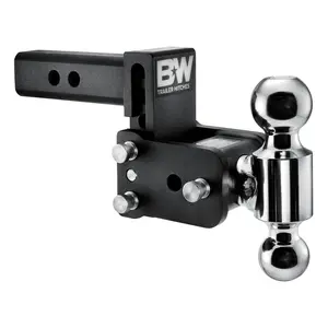Tow & Stow Adjustable Trailer Hitch Ball Mount - Fits 2" Receiver, 10,000 GTW, 3" Drop TS10033B