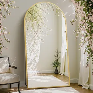 【Valentine's Day Gifts】Sweet Furniture Full Length Mirror Hanging or Leaning Against Wall, with Stand Aluminum Alloy Thin Frame for Living Room Bedroom Decorating Home