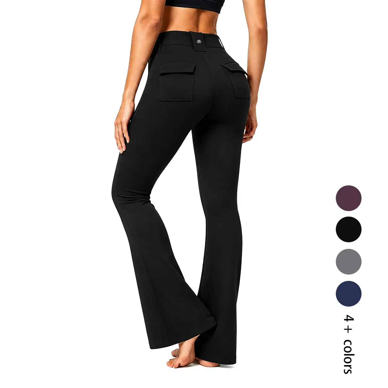 Women's High Waisted Yoga Flare Leggings with Pockets Tummy Control Butt Lifting Workout Yoga Casual Pants Bootcut Athleisure Stretchy Fitness Leggings