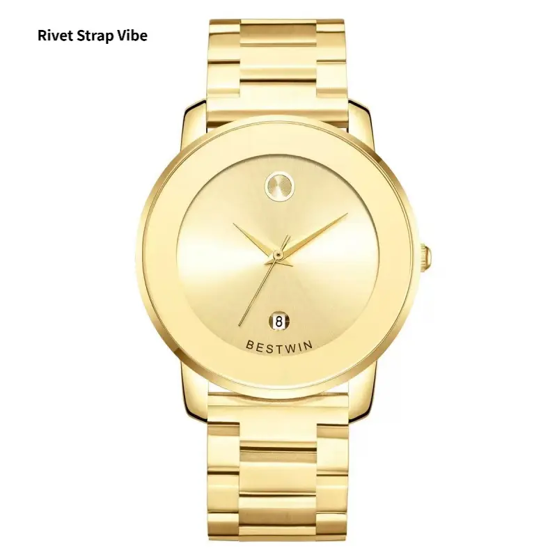 Unisex Minimalist Quartz Watch, Casual Round Wristwatch with Stainless Steel Strap - Waterproof with Calendar, Simple Look, Elegant, Metal